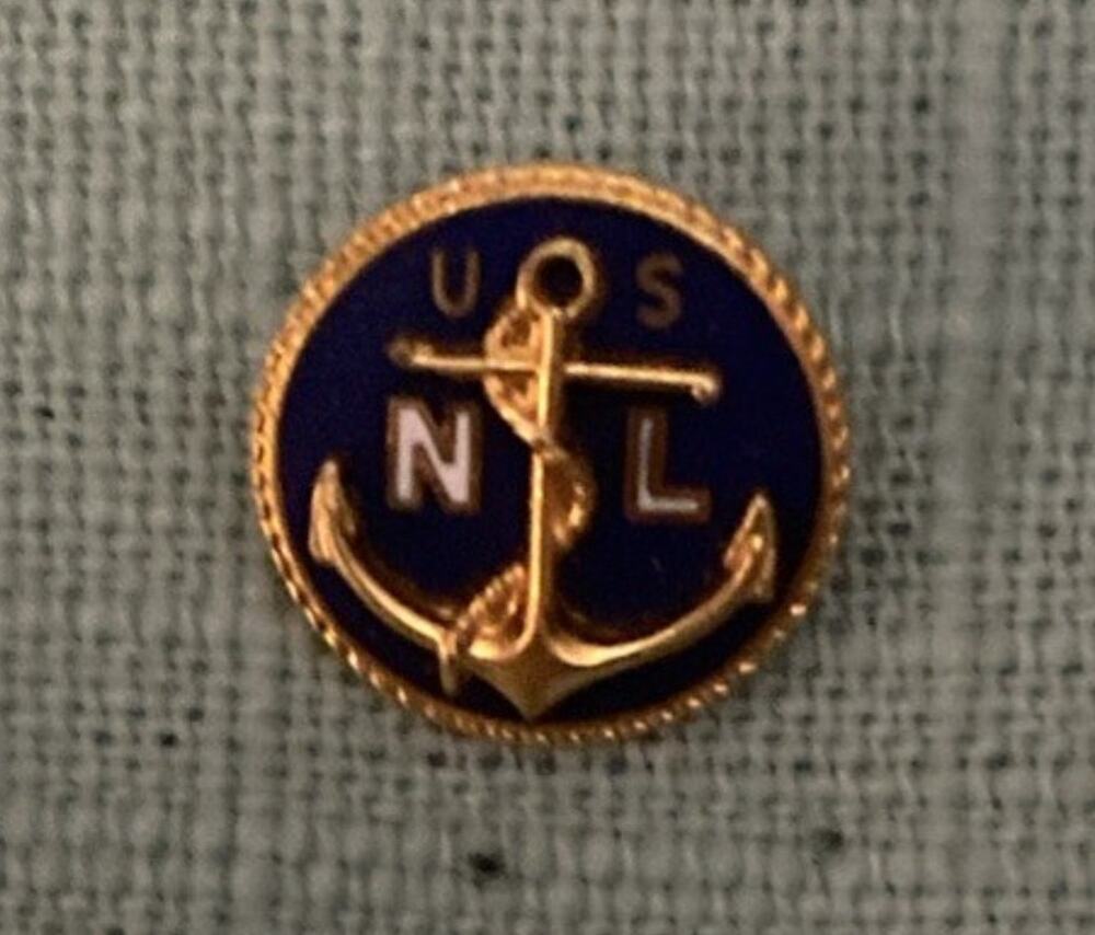 USNL Anchor Pin Lapel Hat Navy League of the United States Membership Pin .5"dia
